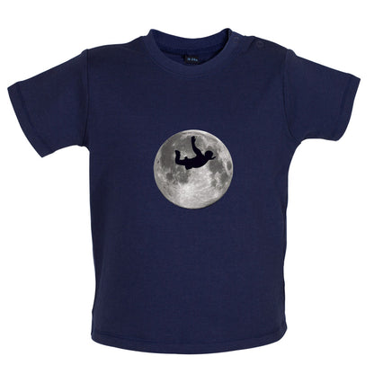 Sky Diving Moon Baby T Shirt