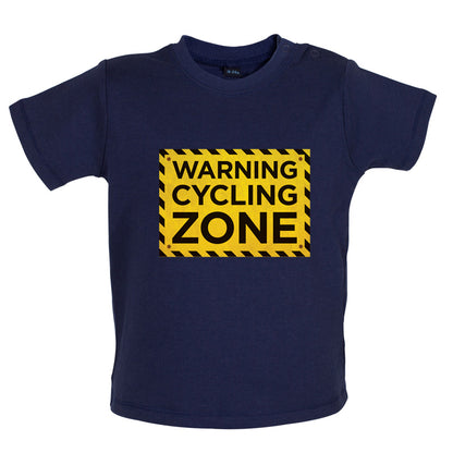 Warning Cycling Zone Baby T Shirt