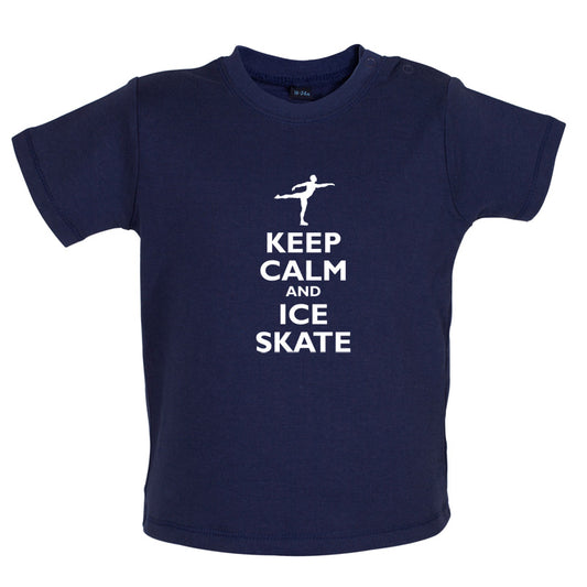 Keep Calm and Ice Skate Baby T Shirt