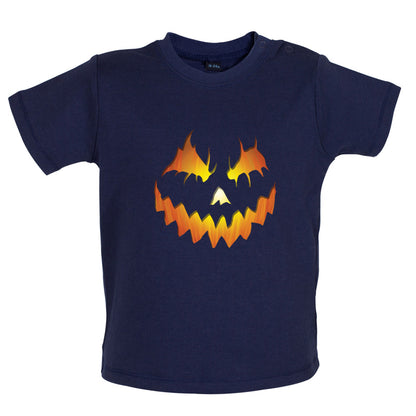 Halloween Pumpkin Face Baby T Shirt