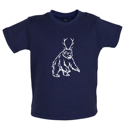 Bear Antlers (Beer) Baby T Shirt