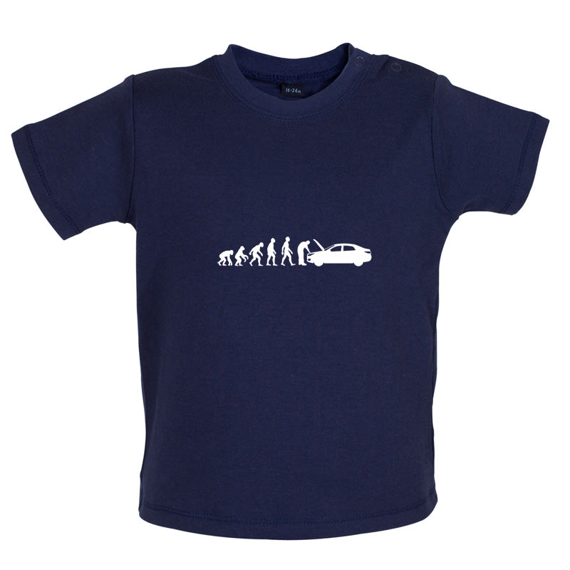 Evolution Of Man Car Mechanic Baby T Shirt