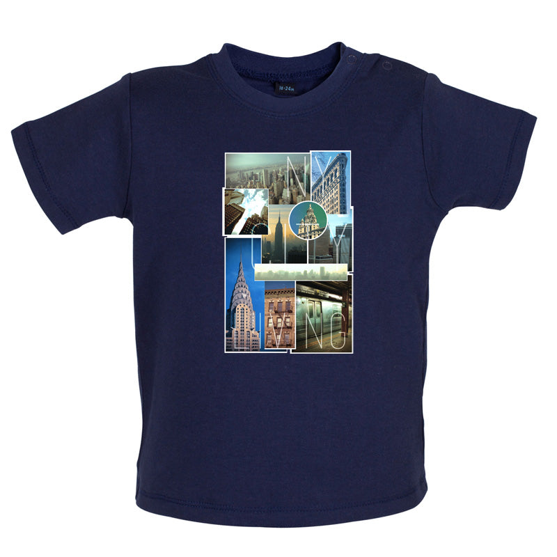 New York City Living Collage Baby T Shirt