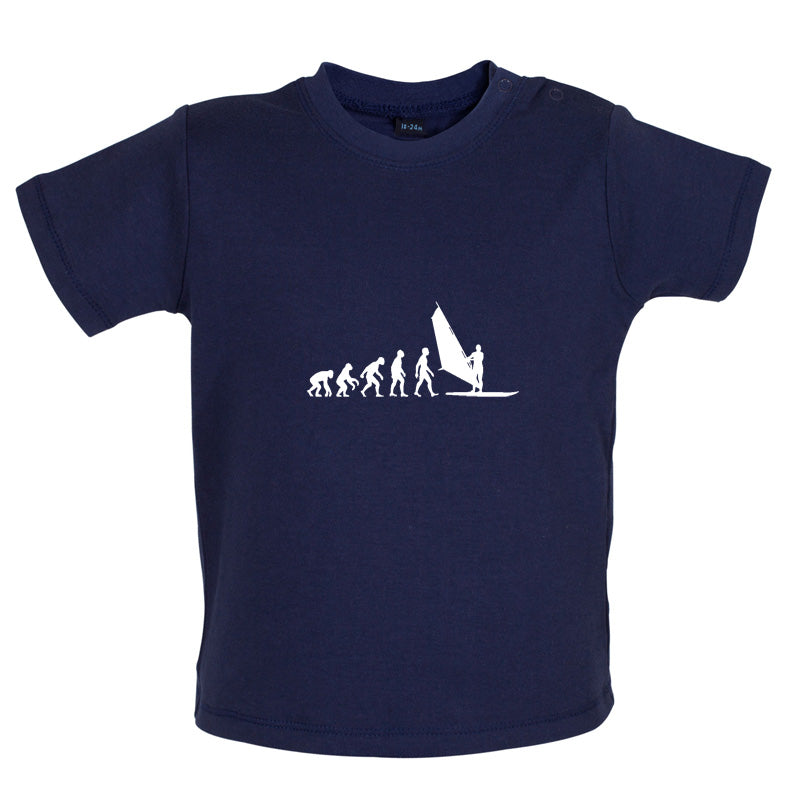 Evolution Of Man WindSurfing Baby T Shirt