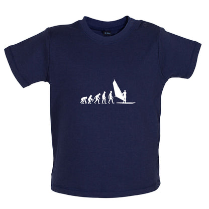 Evolution Of Man WindSurfing Baby T Shirt