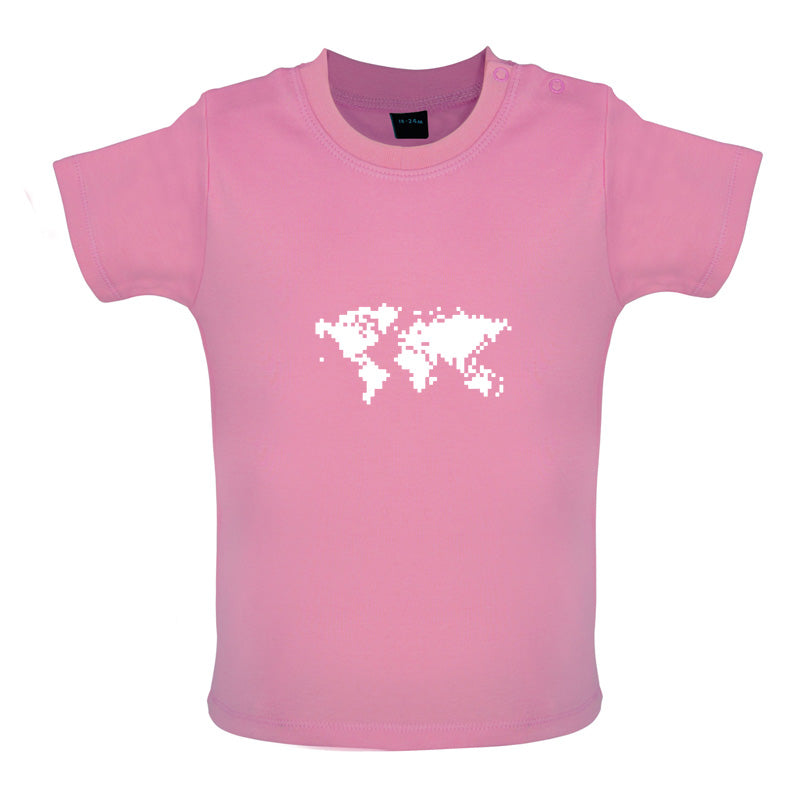 Square World Map Baby T Shirt
