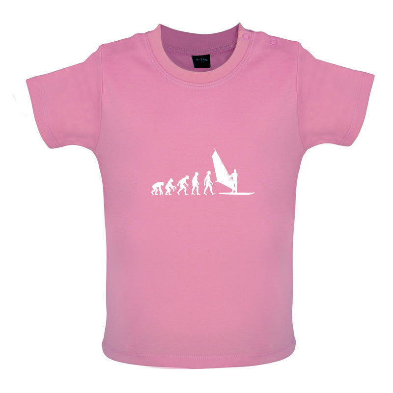 Evolution Of Man WindSurfing Baby T Shirt
