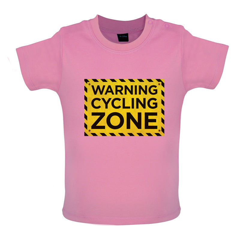 Warning Cycling Zone Baby T Shirt
