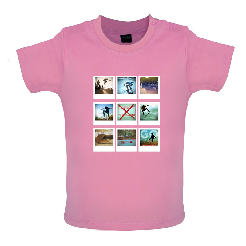 Go Skateboarding Photo Collage Baby T Shirt