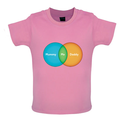 Mummy + Daddy = Me Venn Diagram Baby T Shirt
