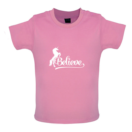 Believe Unicorn Baby T Shirt