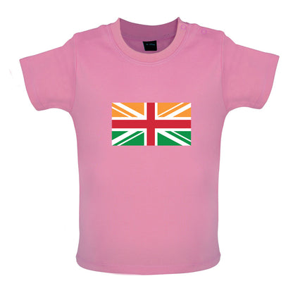 Indian Union Jack Flag Baby T Shirt