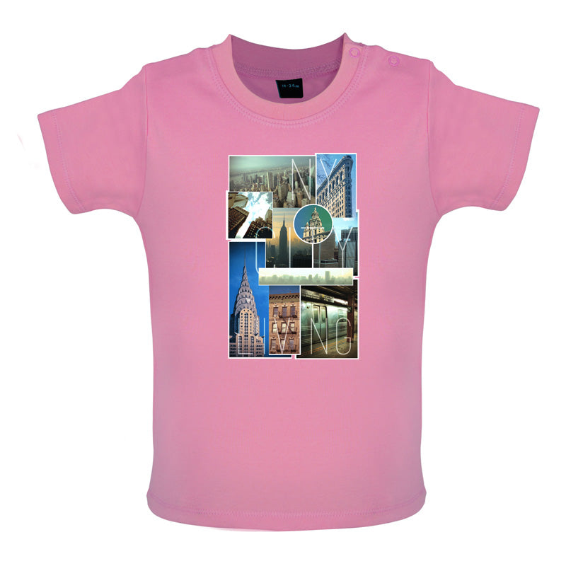 New York City Living Collage Baby T Shirt