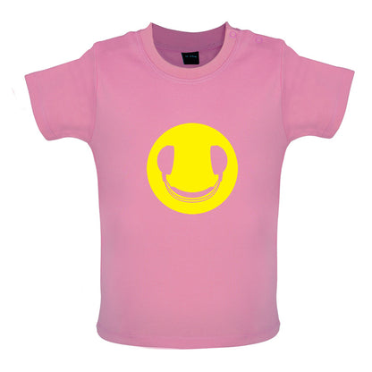 DJ Headphone Smiley face Baby T Shirt