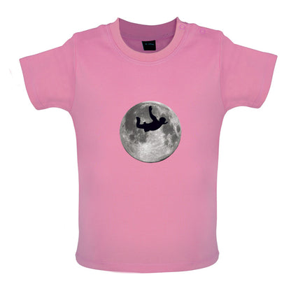 Sky Diving Moon Baby T Shirt