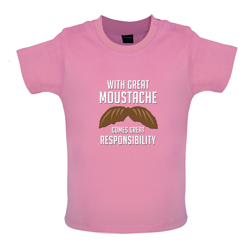 With Great Moustache Baby T Shirt