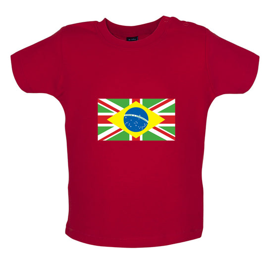 Brazil Union Jack Flag Baby T Shirt