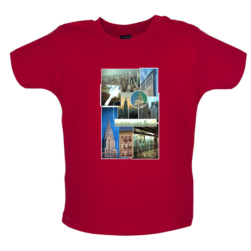 New York City Living Collage Baby T Shirt
