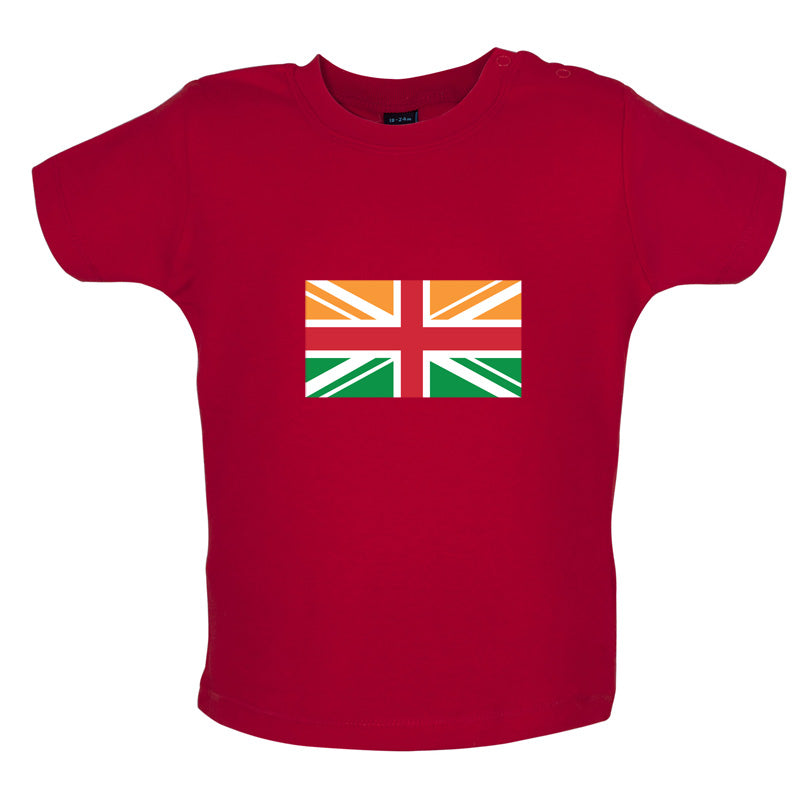 Indian Union Jack Flag Baby T Shirt