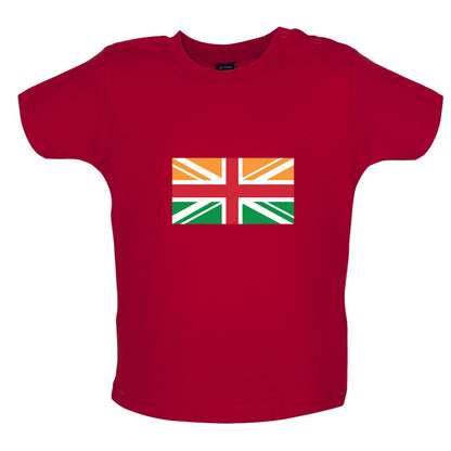 Indian Union Jack Flag Baby T Shirt