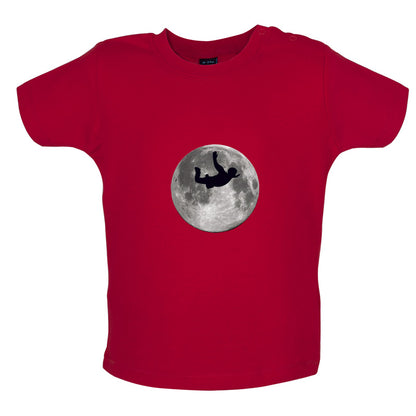 Sky Diving Moon Baby T Shirt