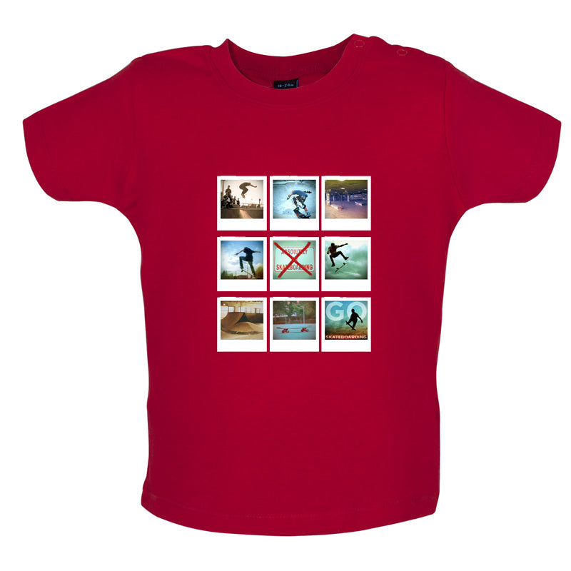 Go Skateboarding Photo Collage Baby T Shirt