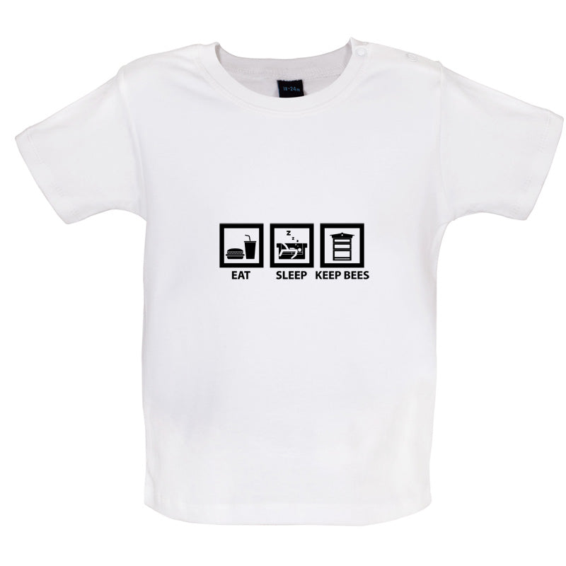 Eat Sleep Keep Bees Baby T Shirt