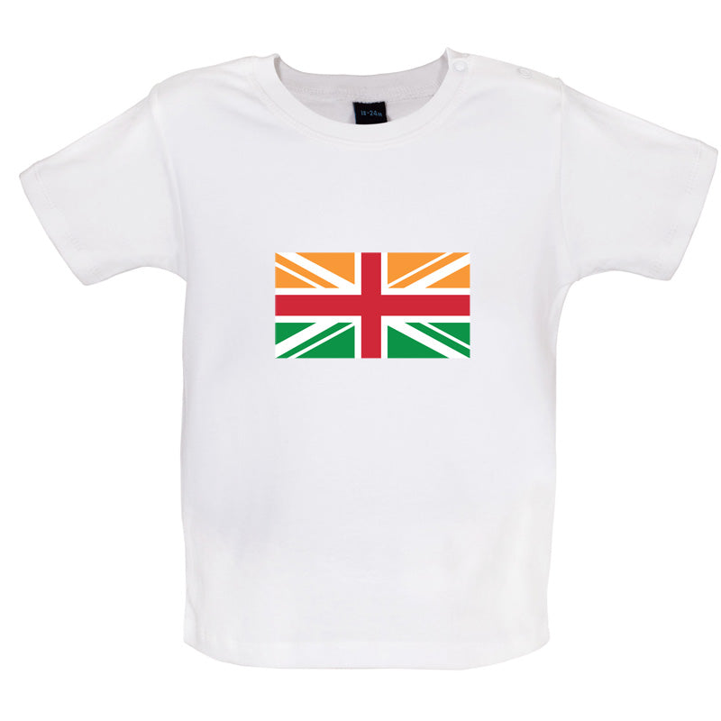 Indian Union Jack Flag Baby T Shirt