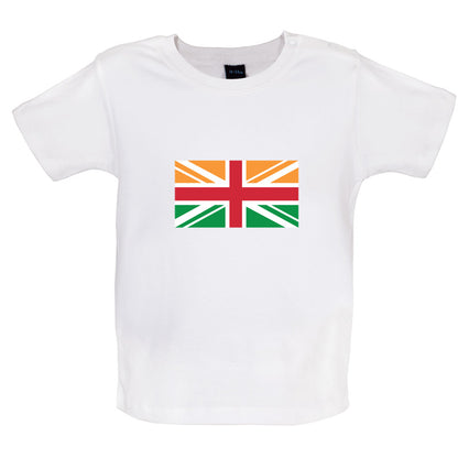 Indian Union Jack Flag Baby T Shirt