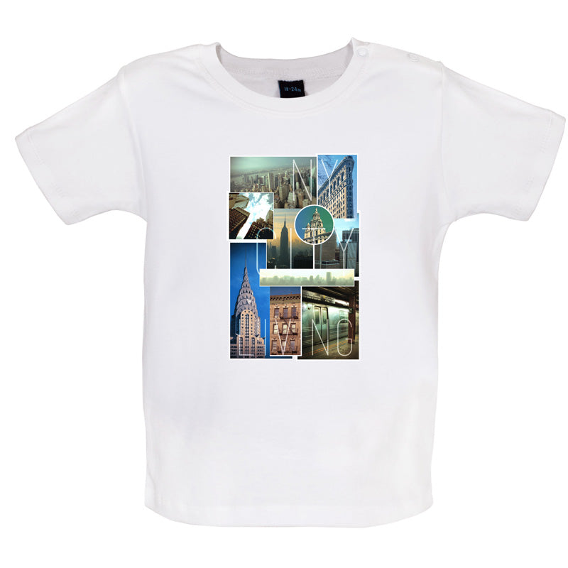 New York City Living Collage Baby T Shirt