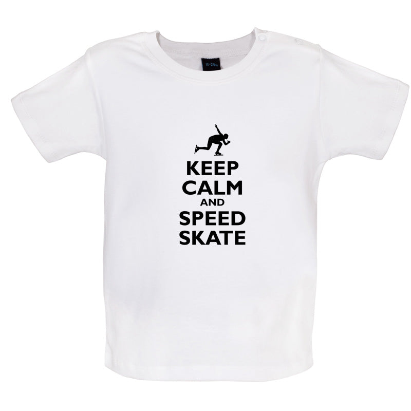 Keep Calm and Speed Skate Baby T Shirt