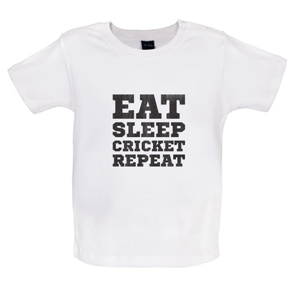 Eat Sleep Cricket Repeat Baby T Shirt