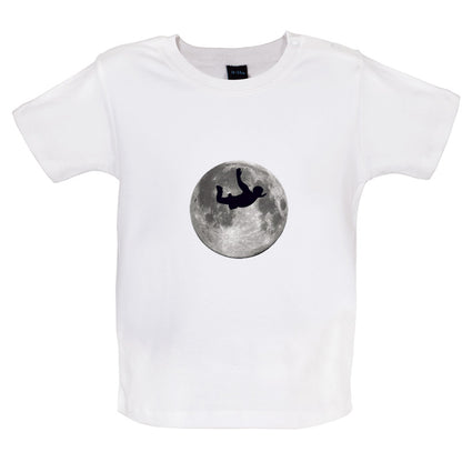 Sky Diving Moon Baby T Shirt