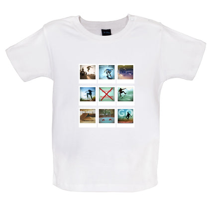 Go Skateboarding Photo Collage Baby T Shirt