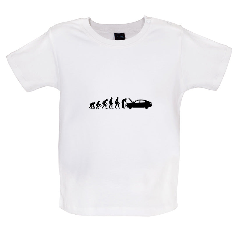Evolution Of Man Car Mechanic Baby T Shirt