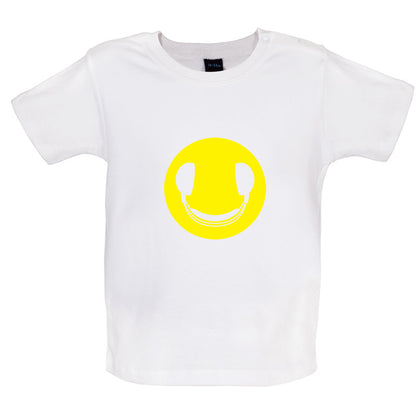 DJ Headphone Smiley face Baby T Shirt
