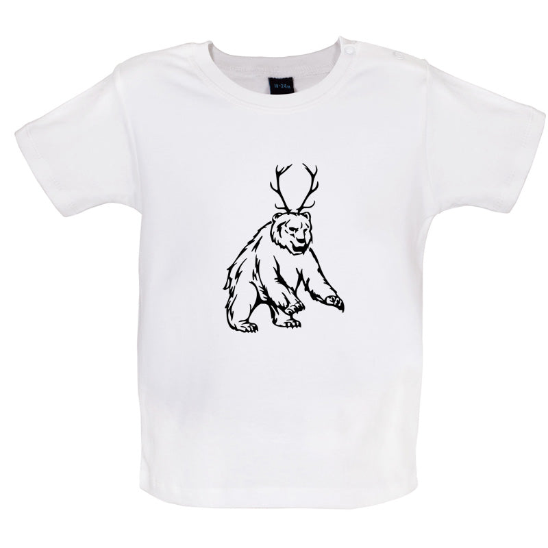 Bear Antlers (Beer) Baby T Shirt