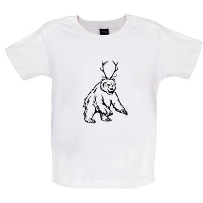 Bear Antlers (Beer) Baby T Shirt