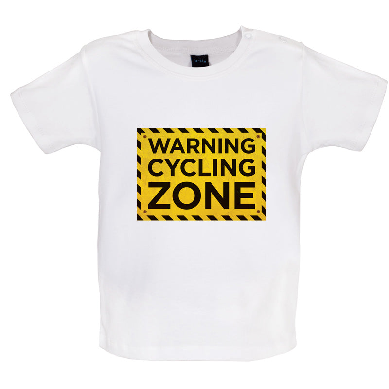 Warning Cycling Zone Baby T Shirt