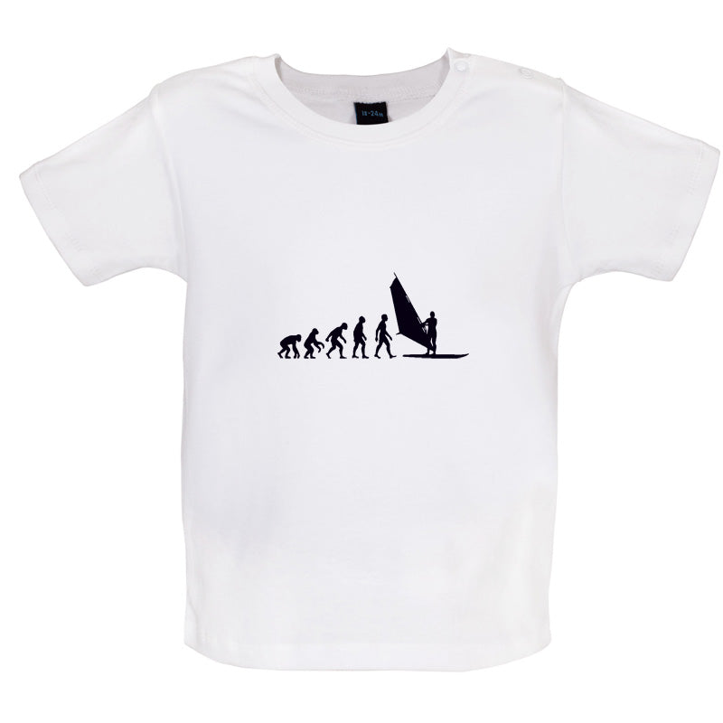 Evolution Of Man WindSurfing Baby T Shirt