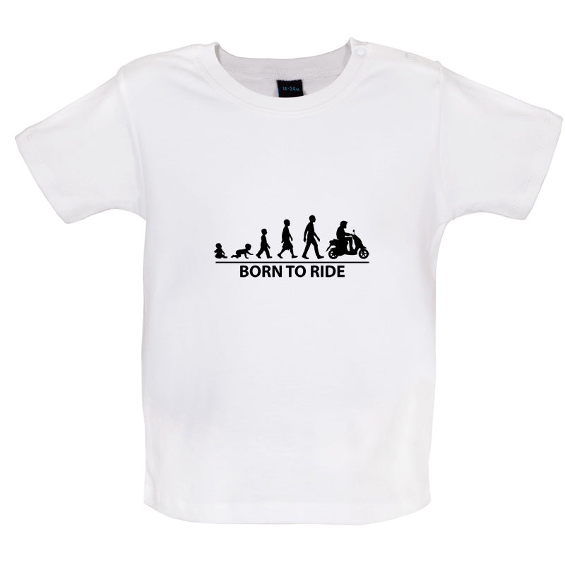 Born To Ride Moped Baby T Shirt