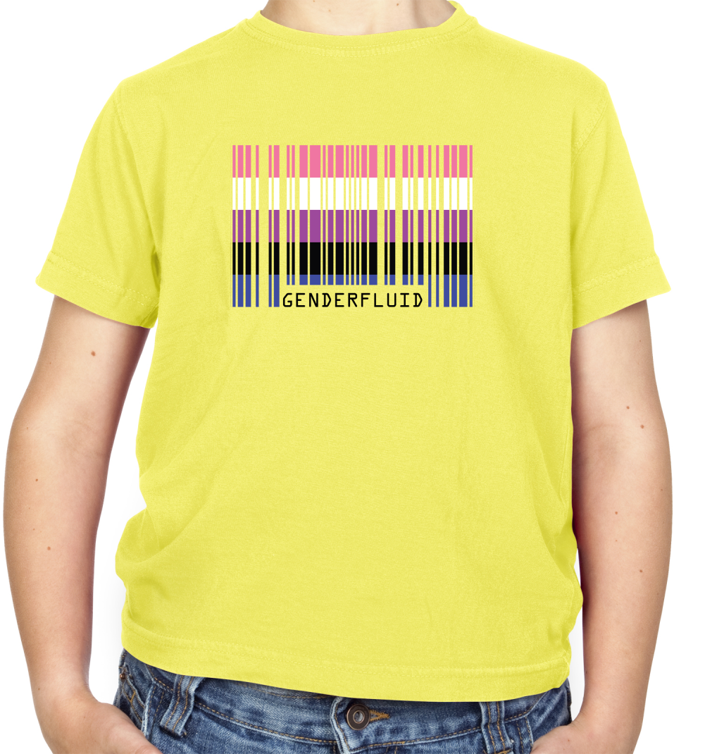 LGBT Barcode Flags - Gender Fluid Kids T Shirt