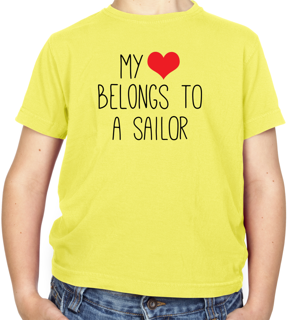 My Heart Belongs To A Sailor Kids T Shirt