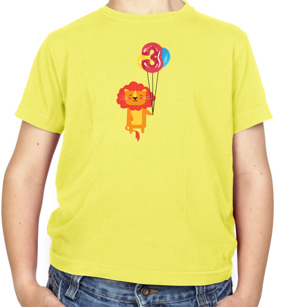 3rd Birthday Lion Kids T Shirt
