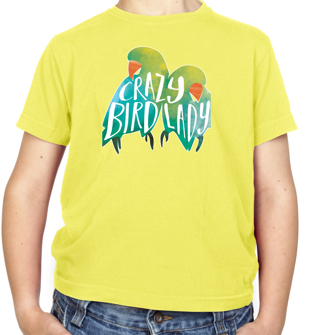 Crazy Bird Lady Kids T Shirt