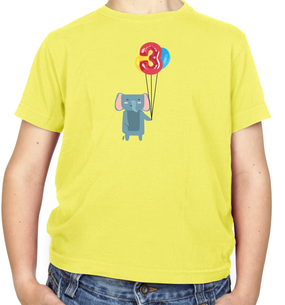 3rd Birthday Elephant Kids T Shirt
