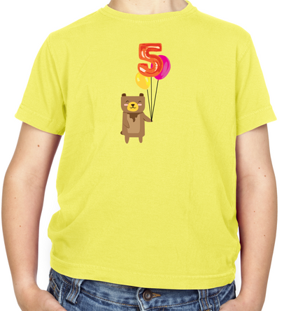 5th Birthday Bear Kids T Shirt