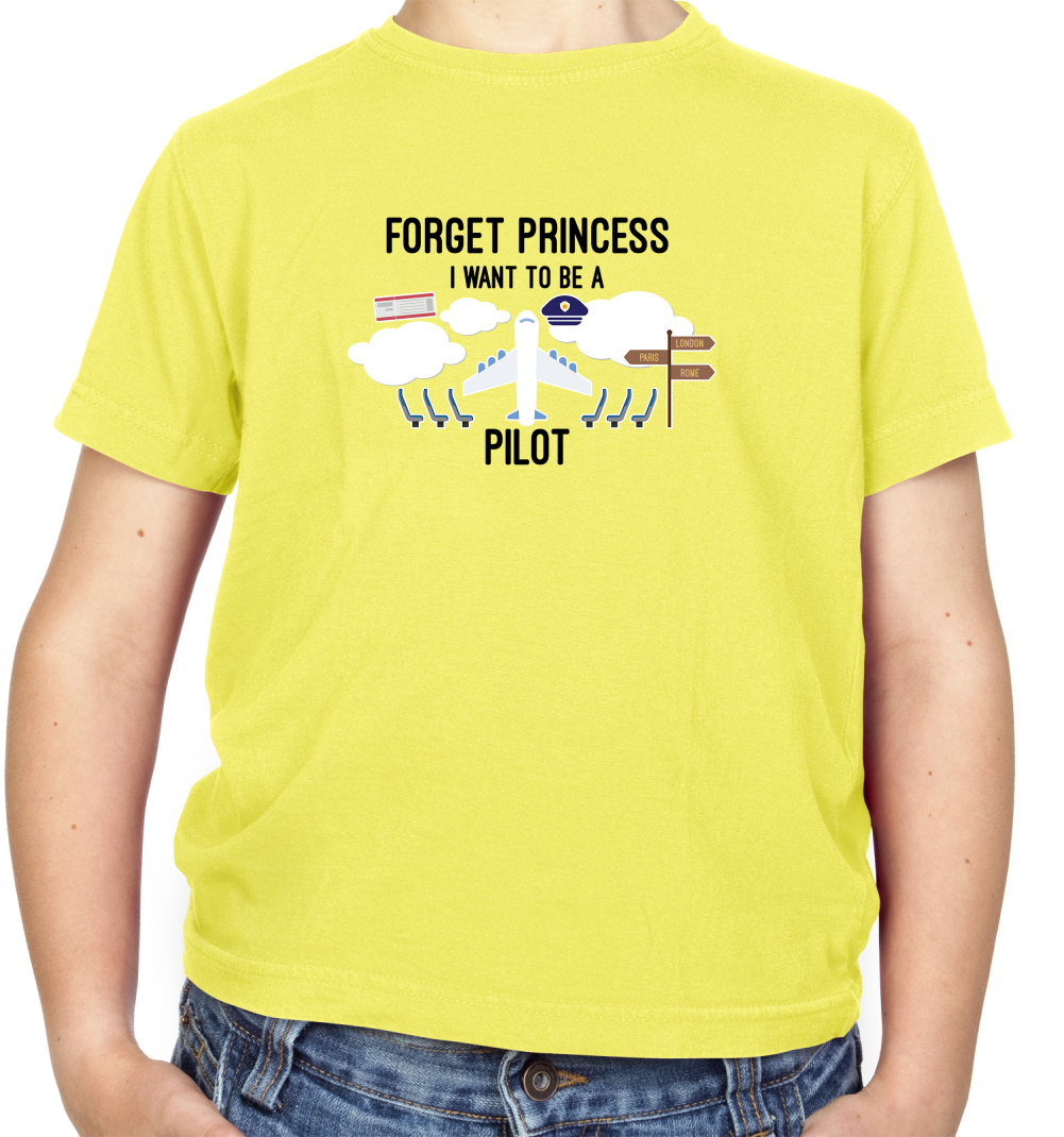 Forget Princess Pilot Kids T Shirt