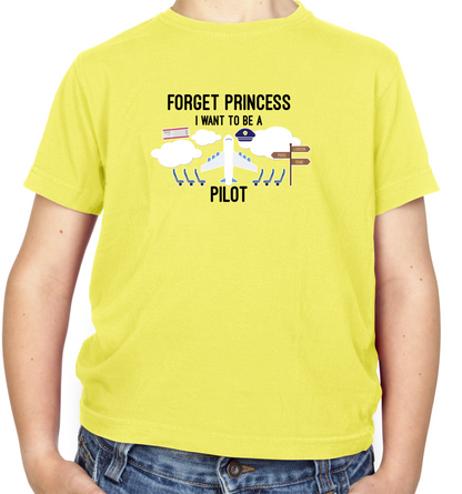 Forget Princess Pilot Kids T Shirt
