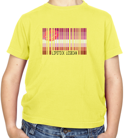 LGBT Barcode Flags - Lipstick Lesbian Kids T Shirt